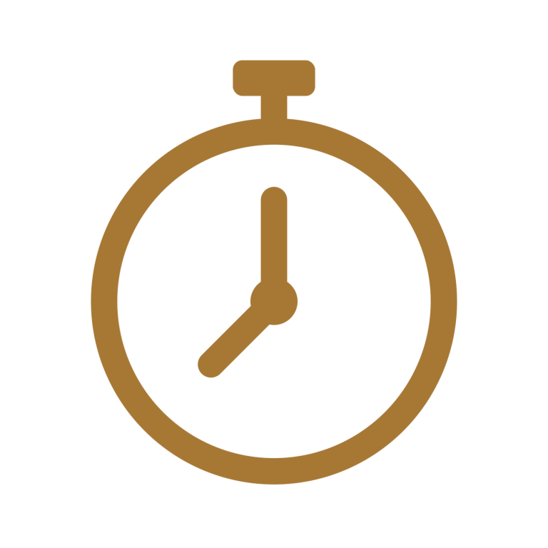 Uhr Goldene Stoppuhr mit Zeiger, die auf die aktuelle Zeit zeigt.